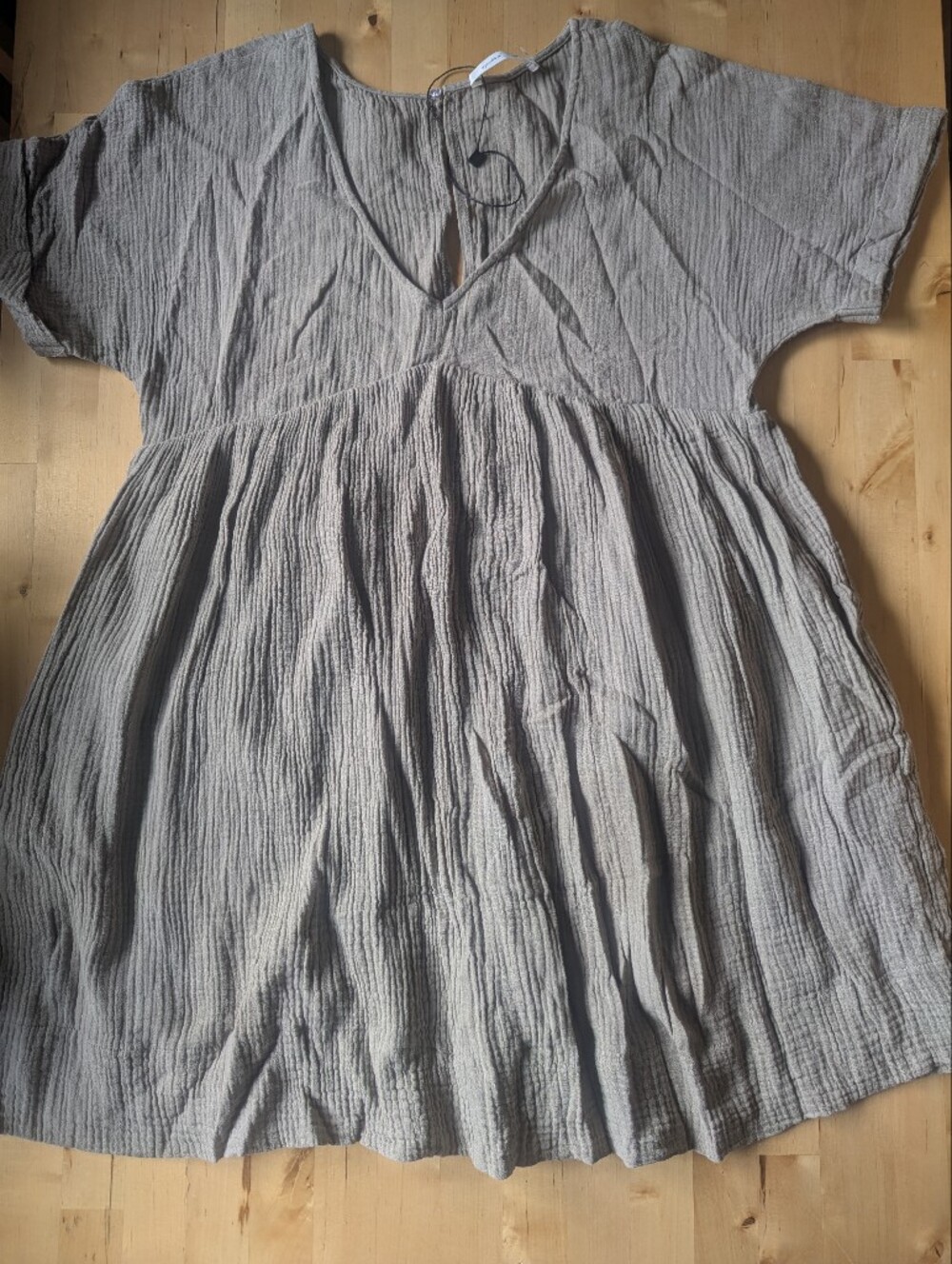 Mustard Seed Women's Linen Cotton Blend Baby Doll Dress Beige